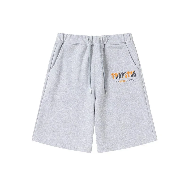 Trapstar Trapstar Heather Grey Logo Shorts Grey - 1
