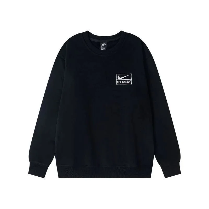 Stussy Stussy x Nike Basic Logo Black Crew Neck Sweatshirt Black - 1