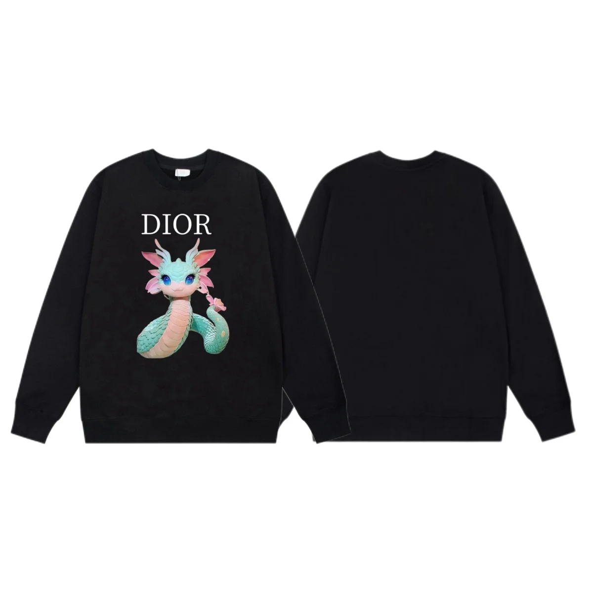 Dior Dior Dragon Print Black Crewneck Sweatshirt Black - 1