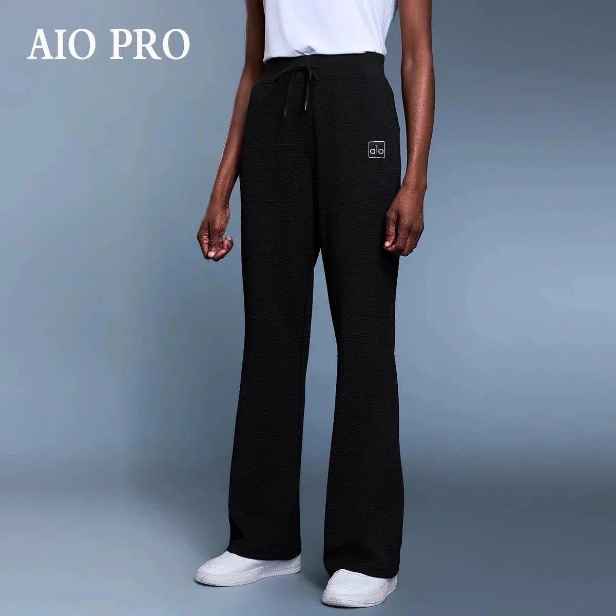 Alo Yoga Alo Yoga Black Textured Wide-Leg Pants Black - 1