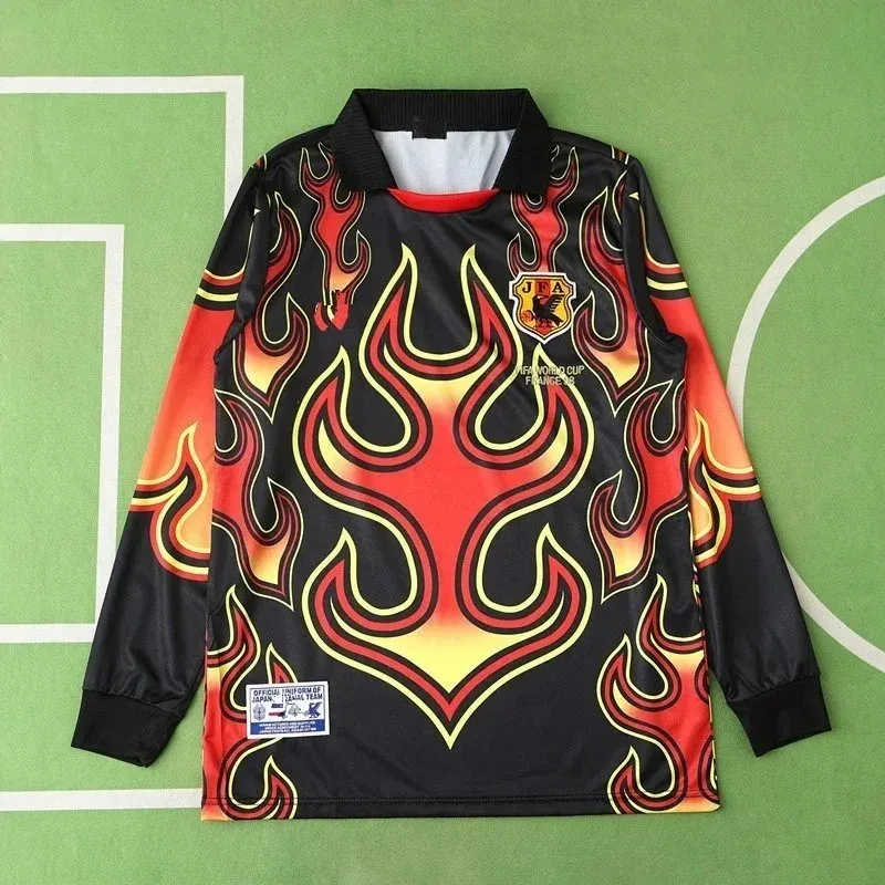 Other Flame Print Long Sleeve Jersey Shirt Black - 1