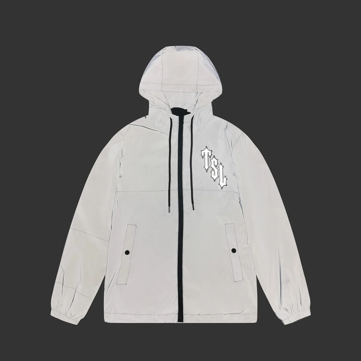 Other White Reflective Hooded Windbreaker Jacket White - 1