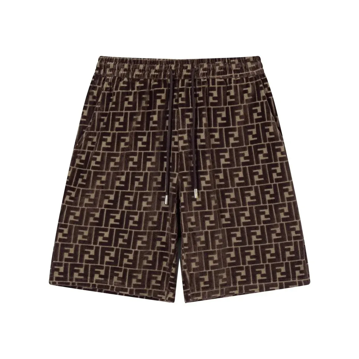 Fendi Fendi FF Monogram Brown/Beige Shorts Brown