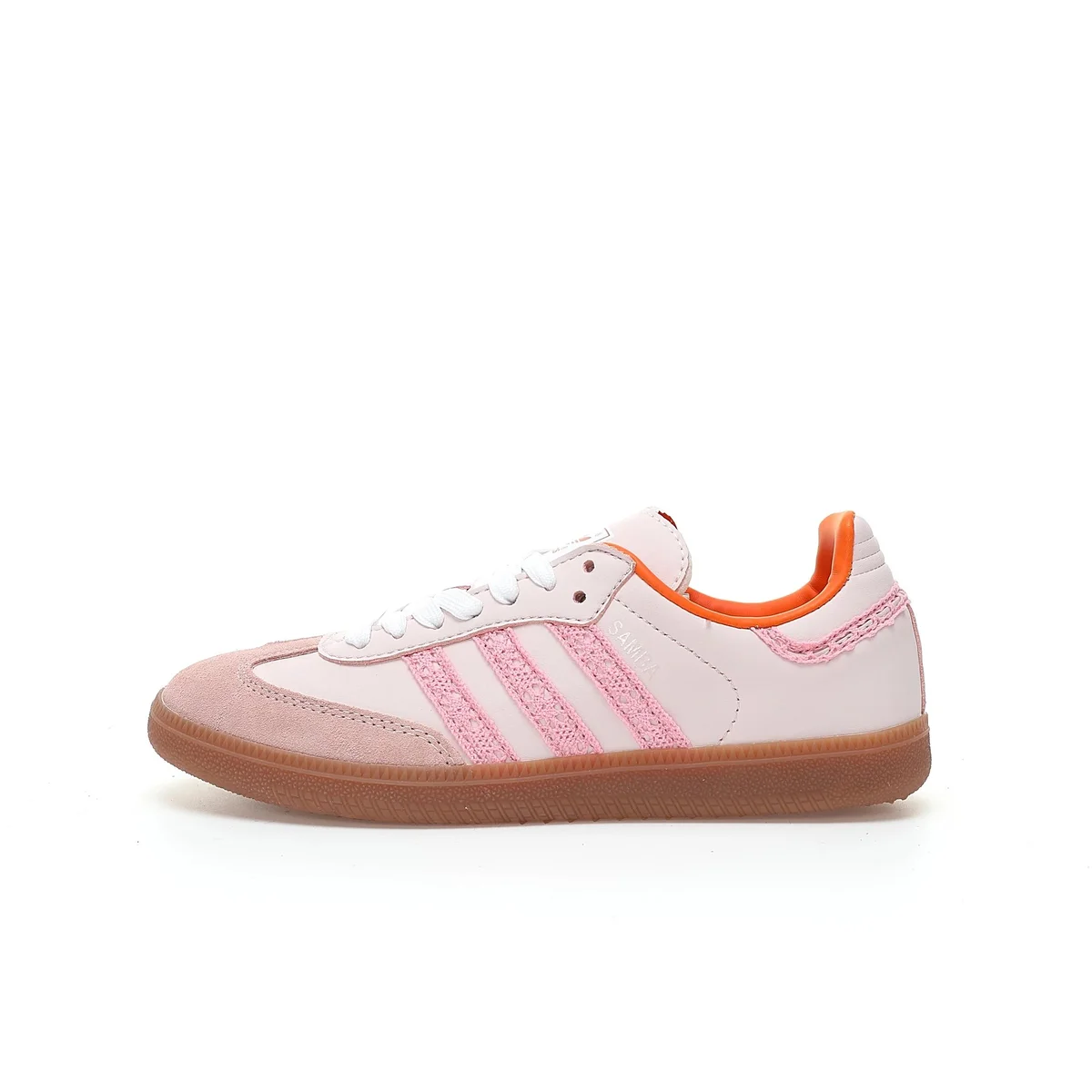 Adidas Adidas Samba Pink Lace Trim Rubber Sole Sneakers Pink - 1