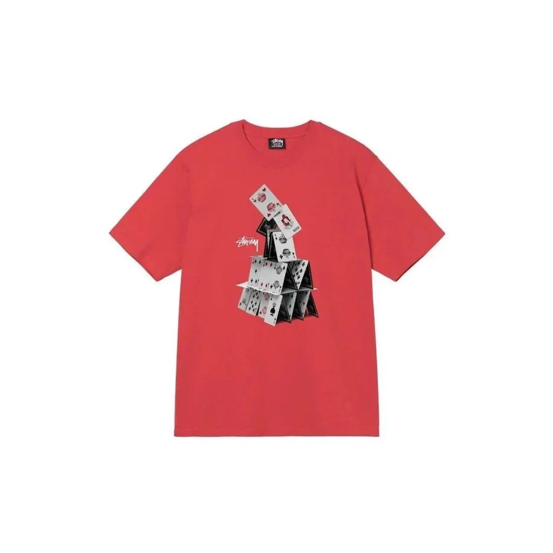 Stussy Stussy Stüssy Card Tower Red T-Shirt Red - 1