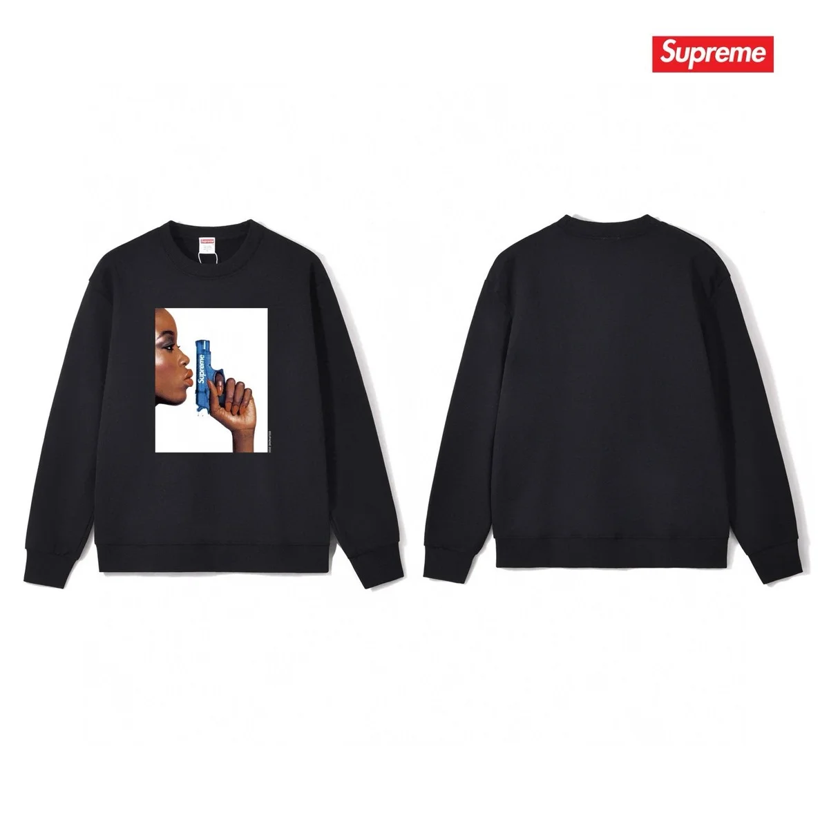 Supreme Supreme Black Graphic Crewneck Sweatshirt Black - 1