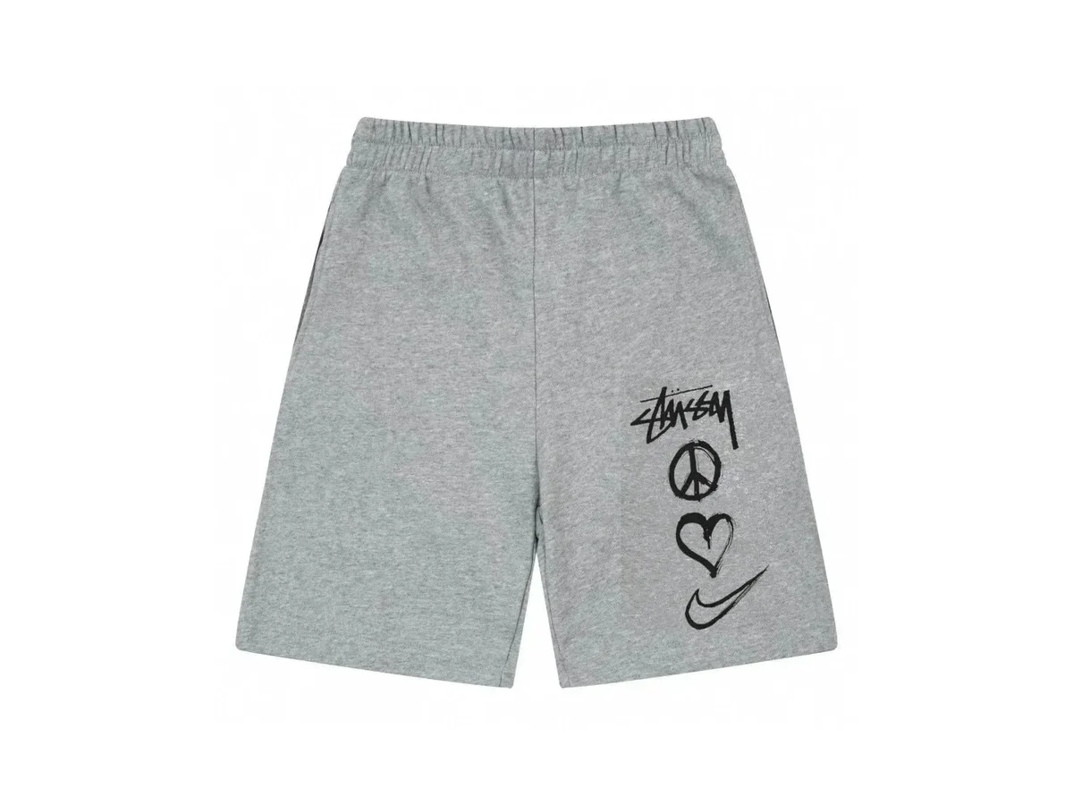 Stussy Stussy Peace Love Nike Grey Shorts Grey - 1