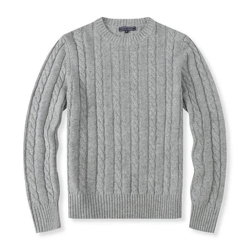 Other Men's Heather Gray ALBB-25 Cable Knit Sweater Grey - 1