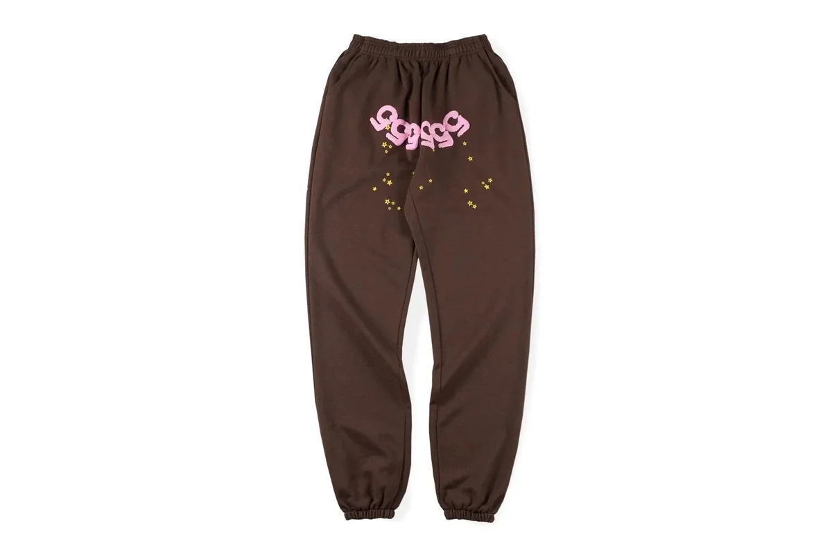 Other Brown Sweatpants with Pink 'Soggy' Graphic and Stars Brown - 1