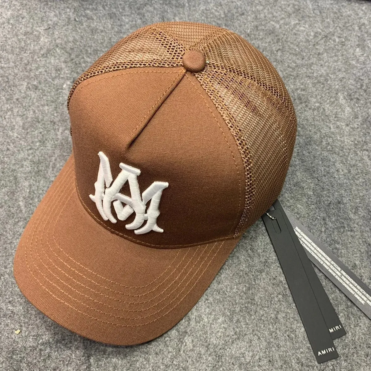 Amiri Amiri Brown 'AM' Logo Trucker Cap Brown