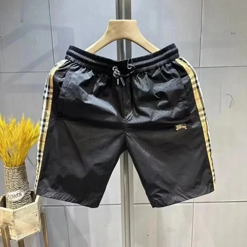 Burberry Burberry TB Monogram Black & Gold Plaid Shorts Black - 1
