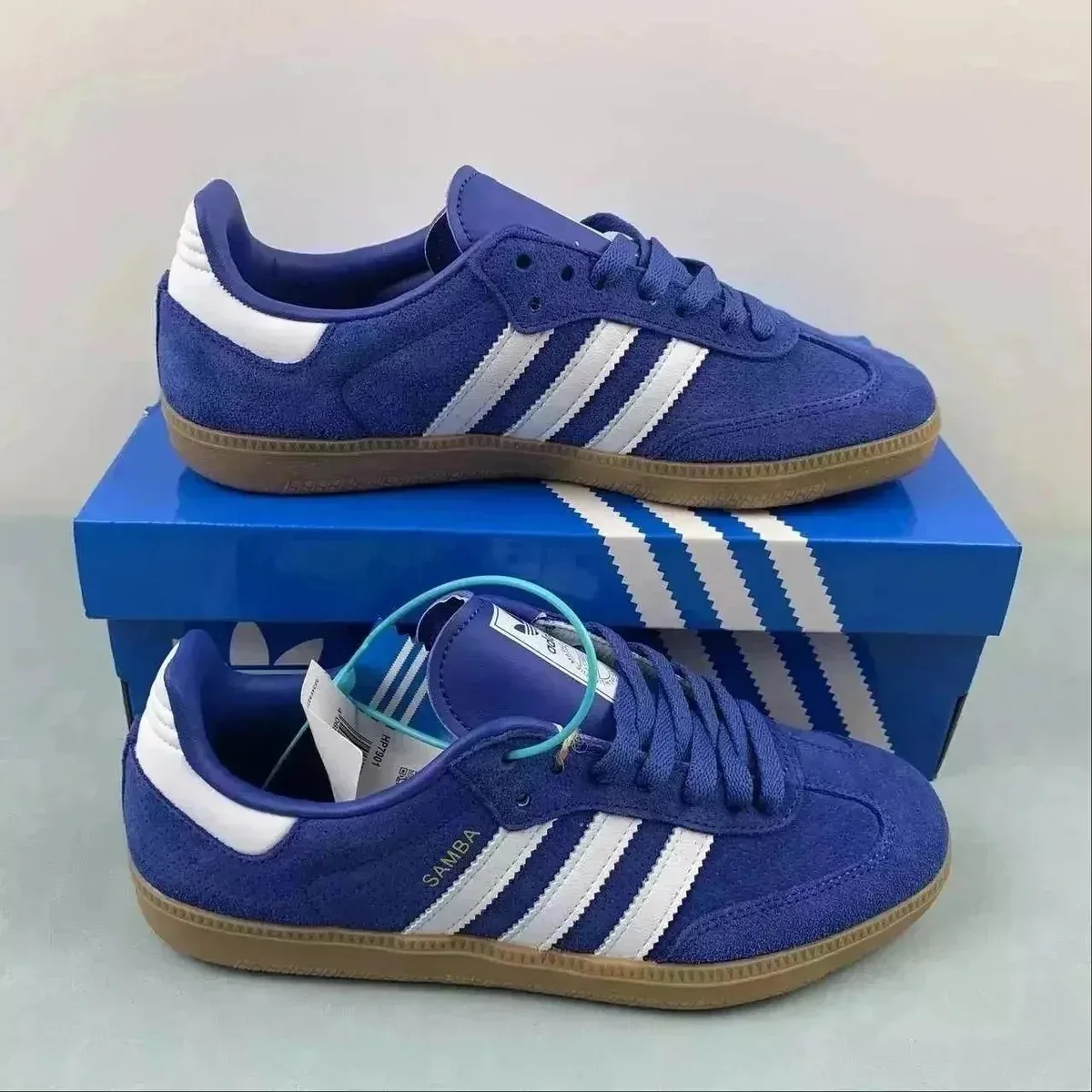 Adidas Adidas Samba Blue White Sneakers Blue - 1