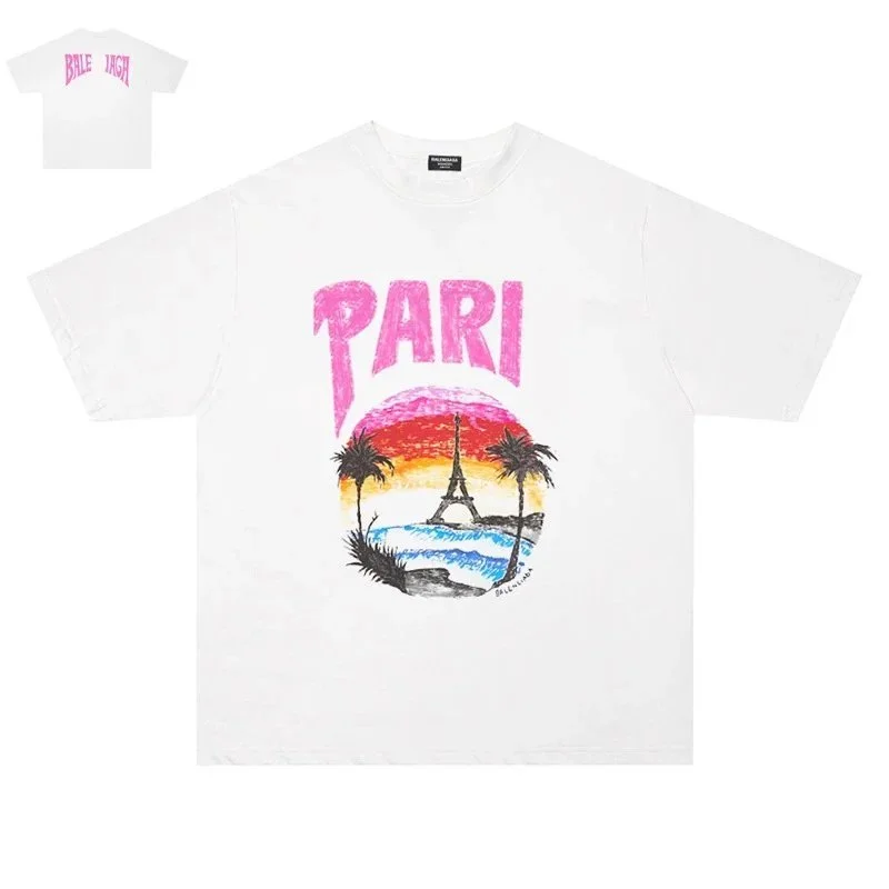 Palm Angels Palm Angels Palm City Coconut Tree White T-Shirt White - 1