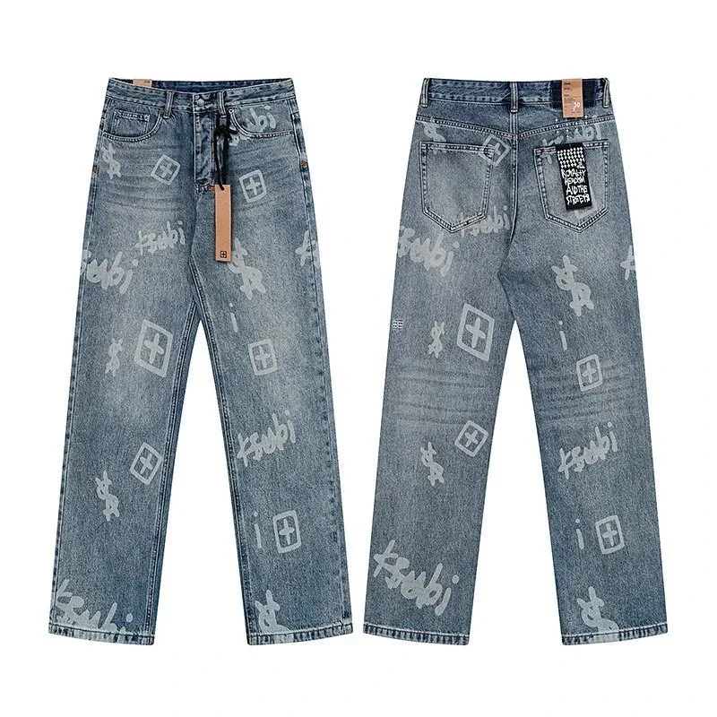 KSUBI Ksubi Light Blue All-Over Print Jeans Blue - 1