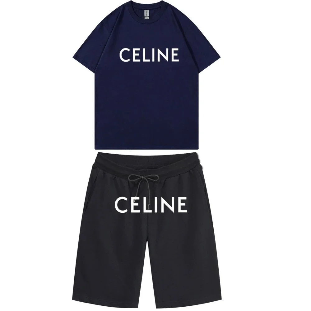 Celine Celine Logo Navy/Black Co-ord Set Navy