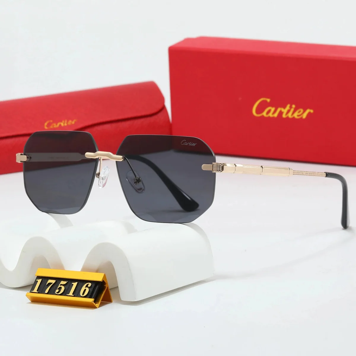 Cartier Cartier Soleil Blanc 17516 Gold Frame Sunglasses Gold - 1