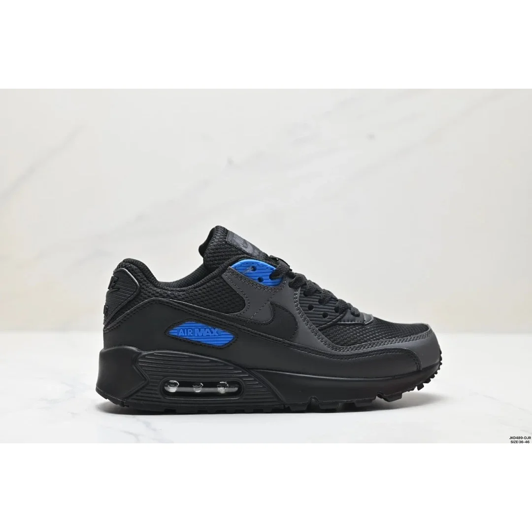Nike Nike Air Max 90 Triple Black Blue Sneakers Black - 1
