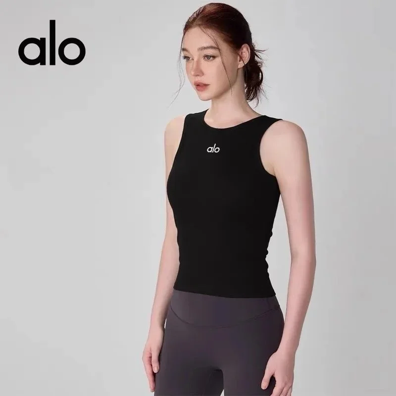 Alo Yoga Alo Solid Black Tank Top Women's Athletic Wear Black - 1