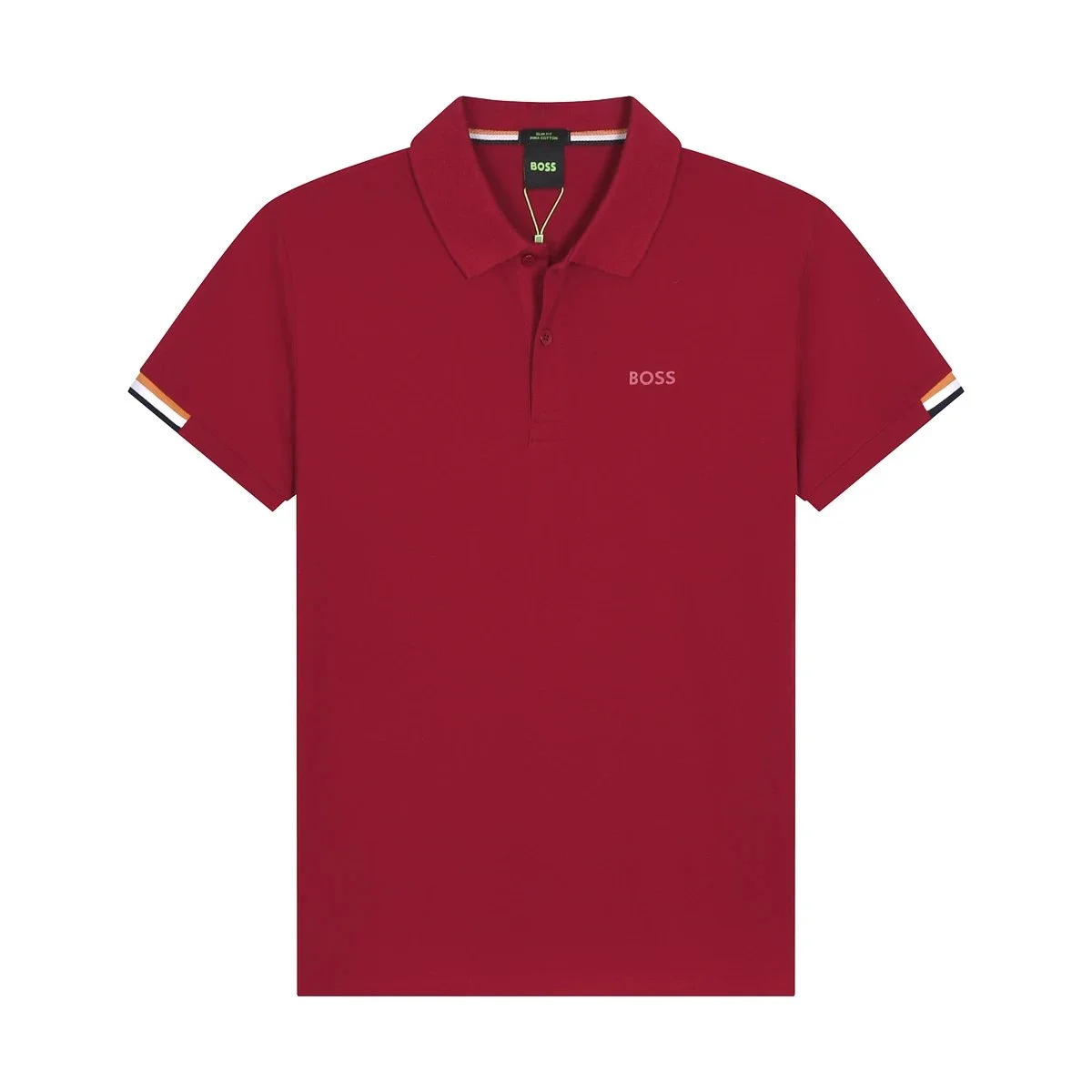 Hugo Boss HUGO BOSS Red Polo Shirt with Colorblock Cuffs Red - 1