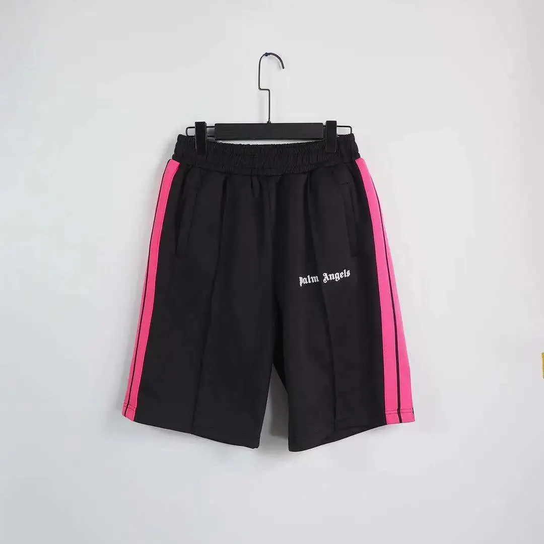 Palm Angels Palm Angels Track Black with Pink Stripe Shorts Black - 1