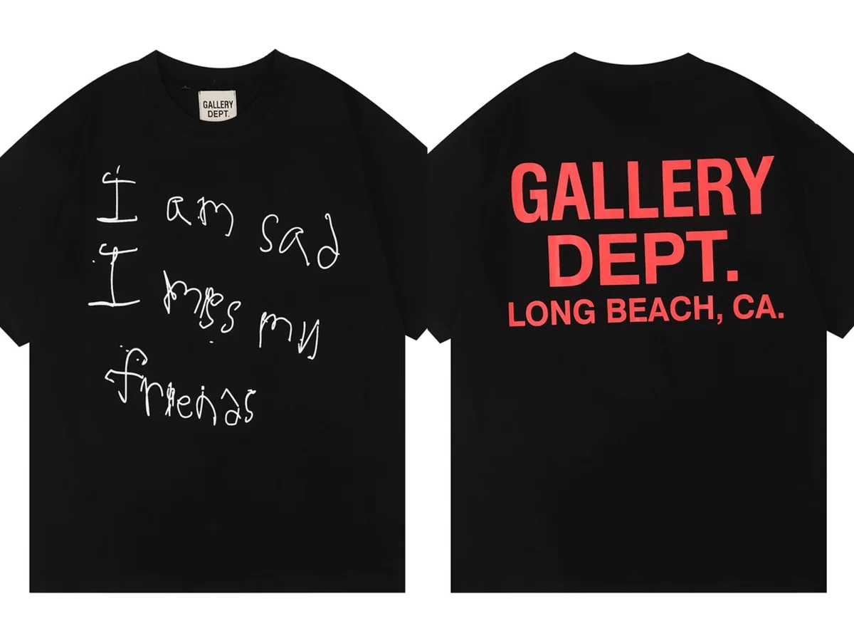 Gallery Dept. Gallery Dept. I am sad I miss my friends T-Shirt Black Black - 1
