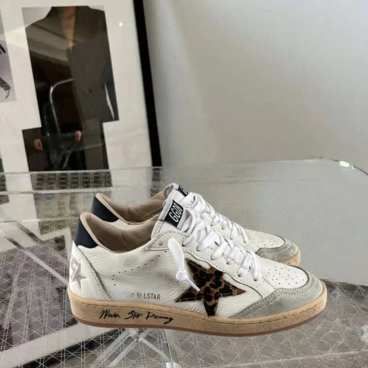 Golden Goose Golden Goose Super-Star Leopard Star White Sneakers White - 1