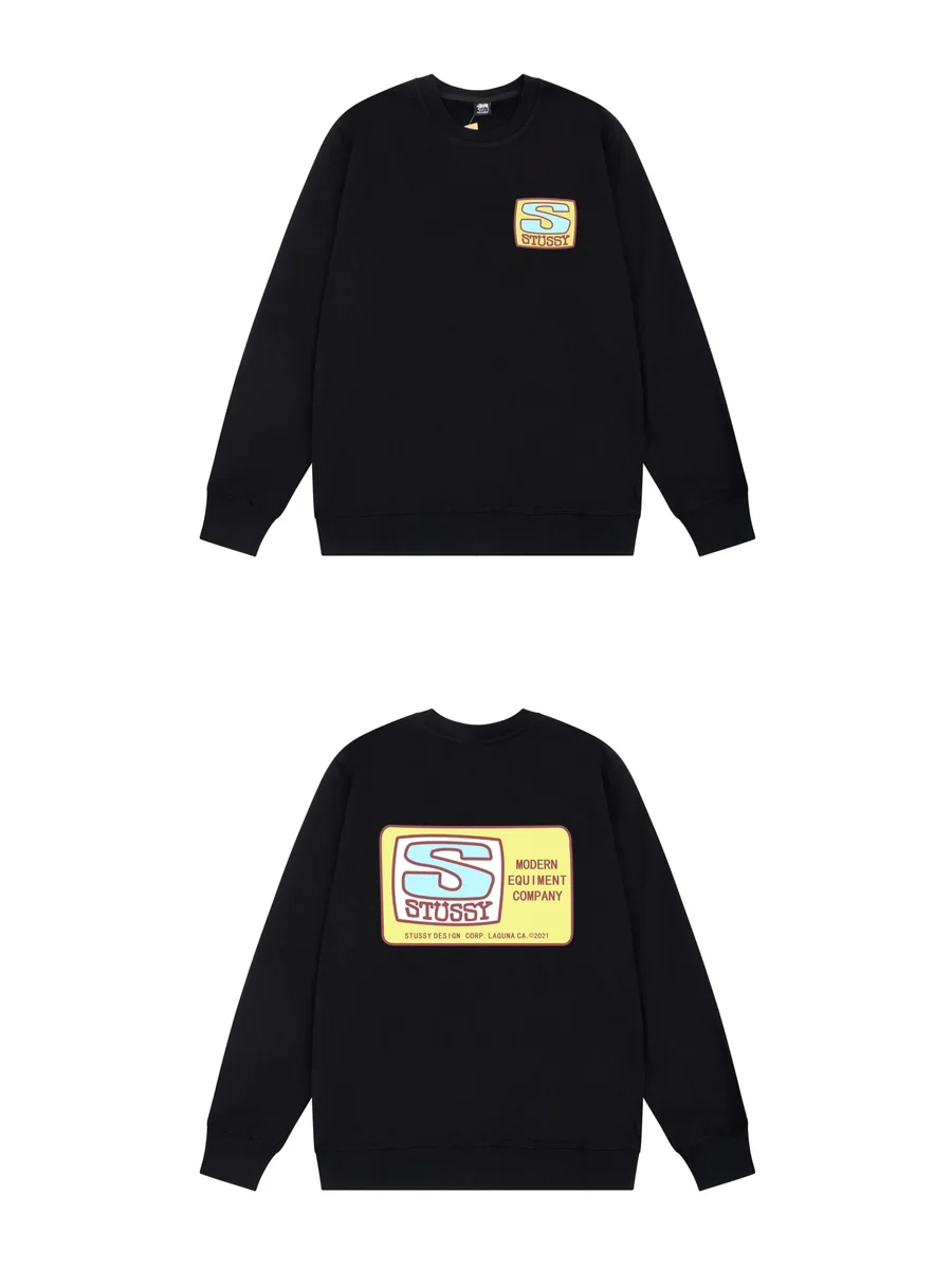 Stussy Stussy Stüssy Modern Equipment Black Crewneck Sweatshirt Black - 1