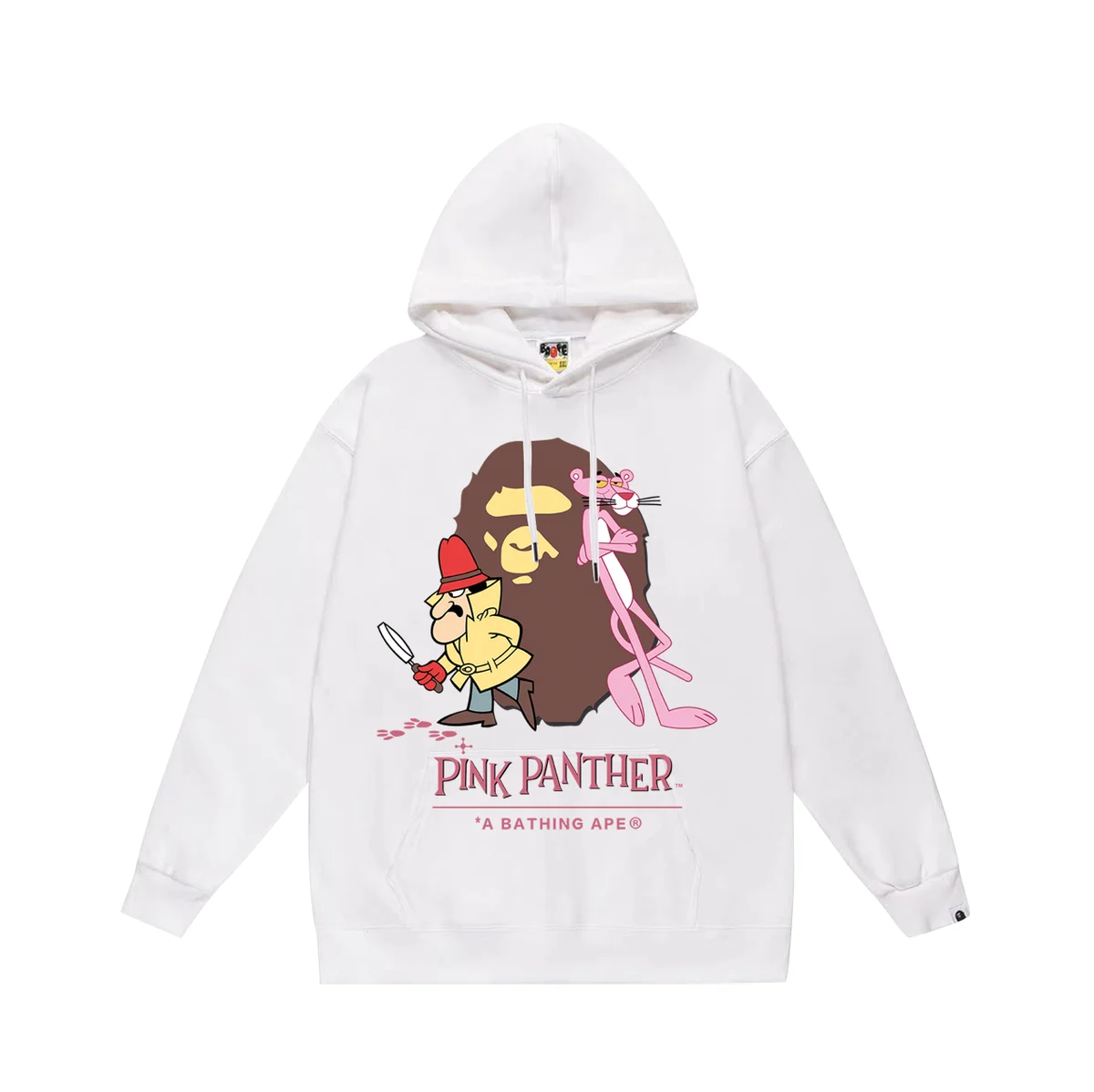 A Bathing Ape A Bathing Ape Pink Panther White Hoodie White - 1