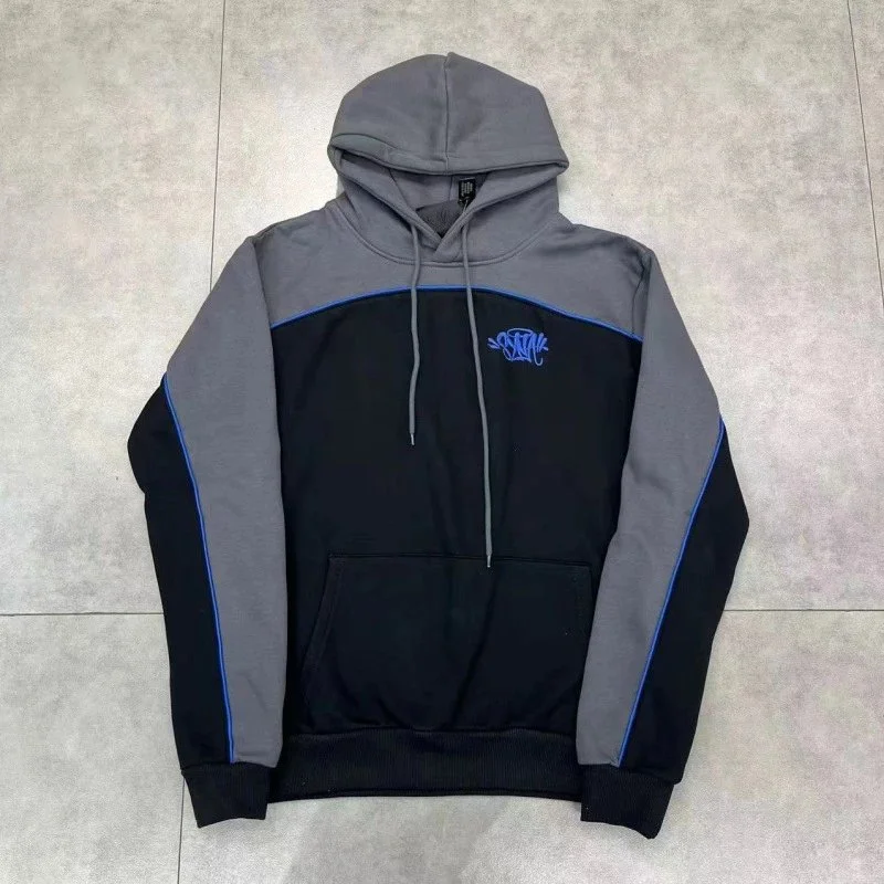 Stussy Stussy Basic Logo Black/Grey/Blue Colorblock Hoodie Black - 1