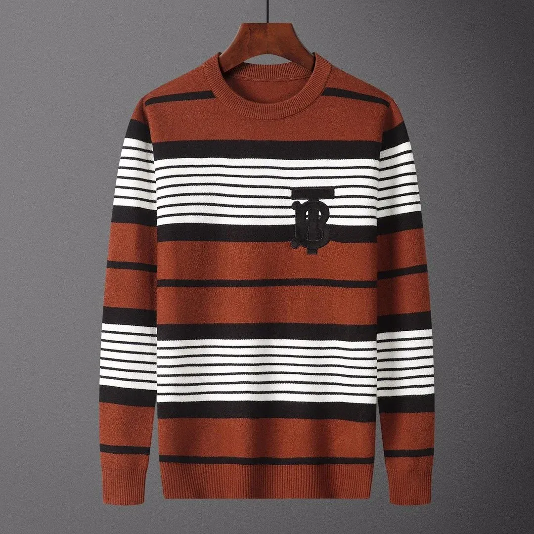 Burberry Burberry TB Monogram Striped Sweater Men's Brown - 1