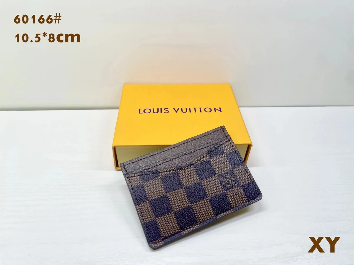 Louis Vuitton Louis Vuitton Damier 62166-7 Blue/Brown Card Holder Multicolor