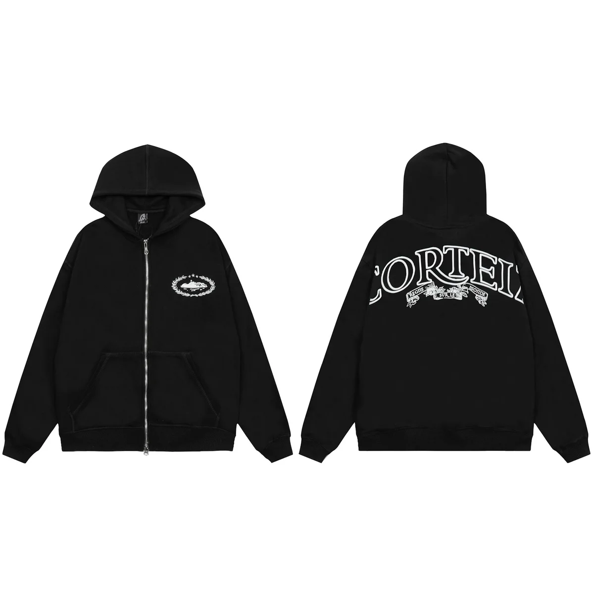 Corteiz Corteiz RTW Black Zip-Up Hoodie Black - 1