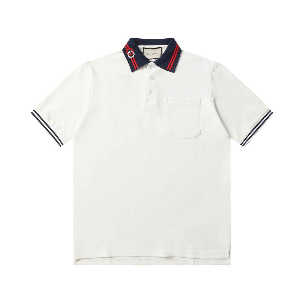 Gucci Gucci Interlocking G White/Navy/Red Polo Shirt White