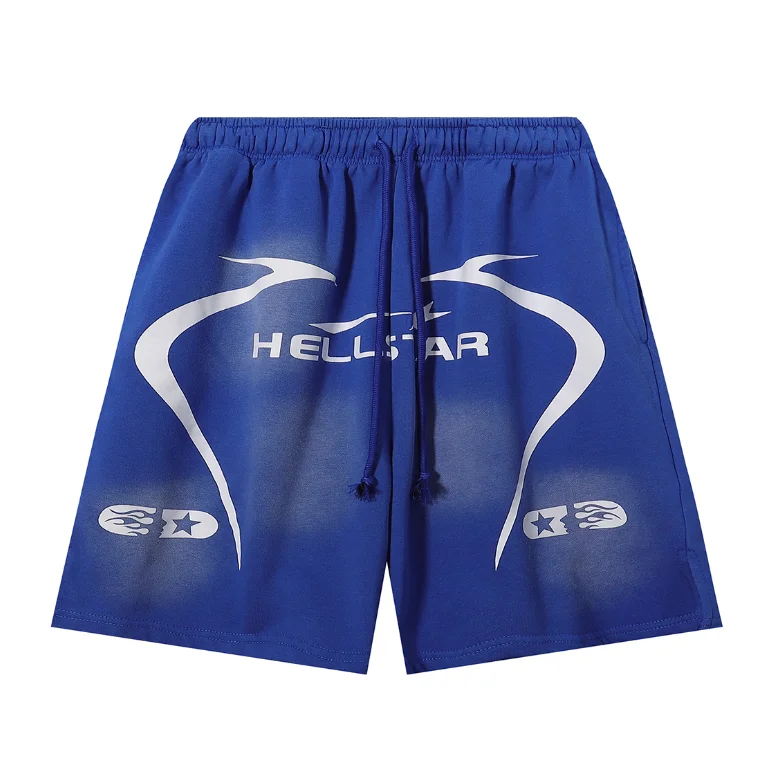 Hellstar Hellstar Studios Blue Hellstar Print Shorts Blue - 1