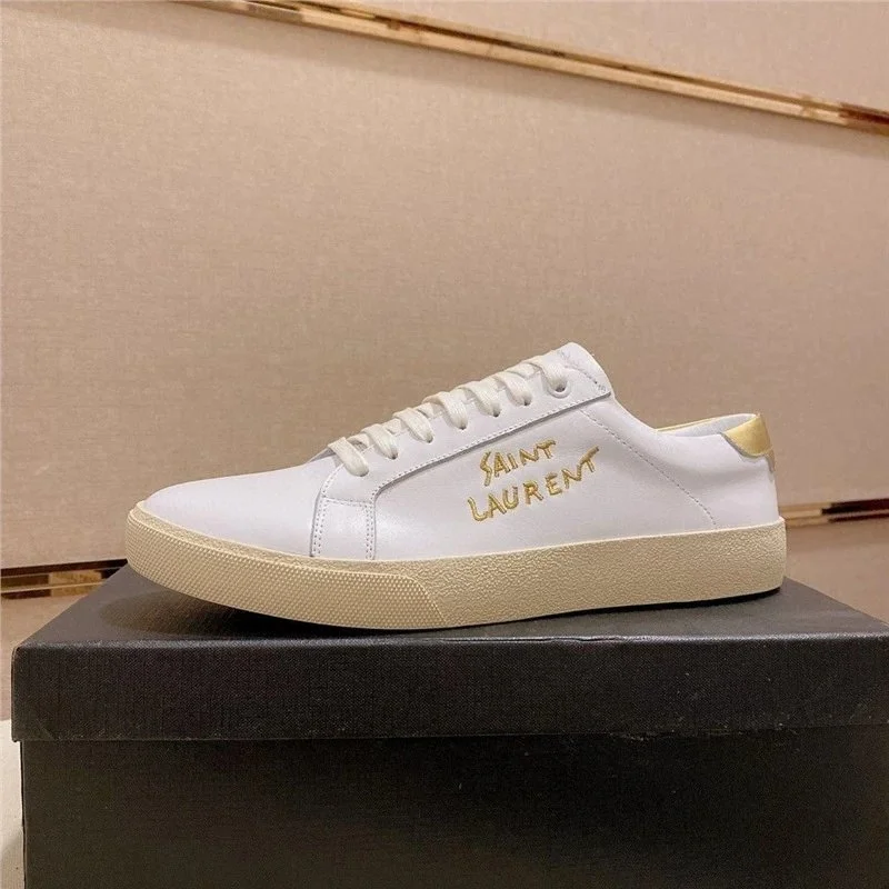 Saint Laurent Saint Laurent T-Logo White Leather Sneakers White - 1