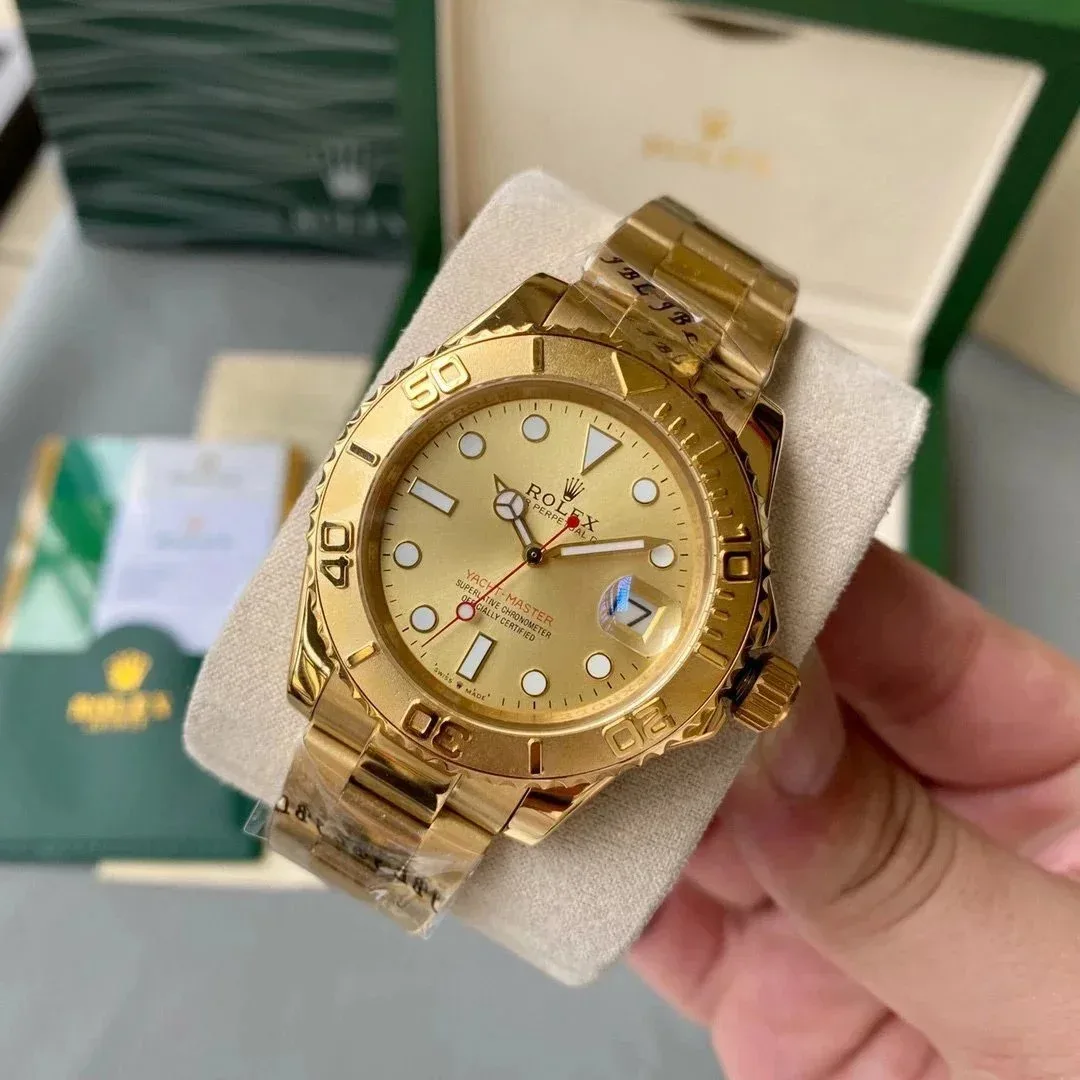 Rolex Rolex Yacht-Master Gold Dial Steel Bracelet Watch Gold