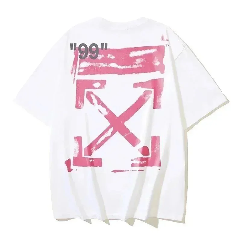 Off-White Off-White OW100 '99' Pink Arrow T-Shirt White White - 1