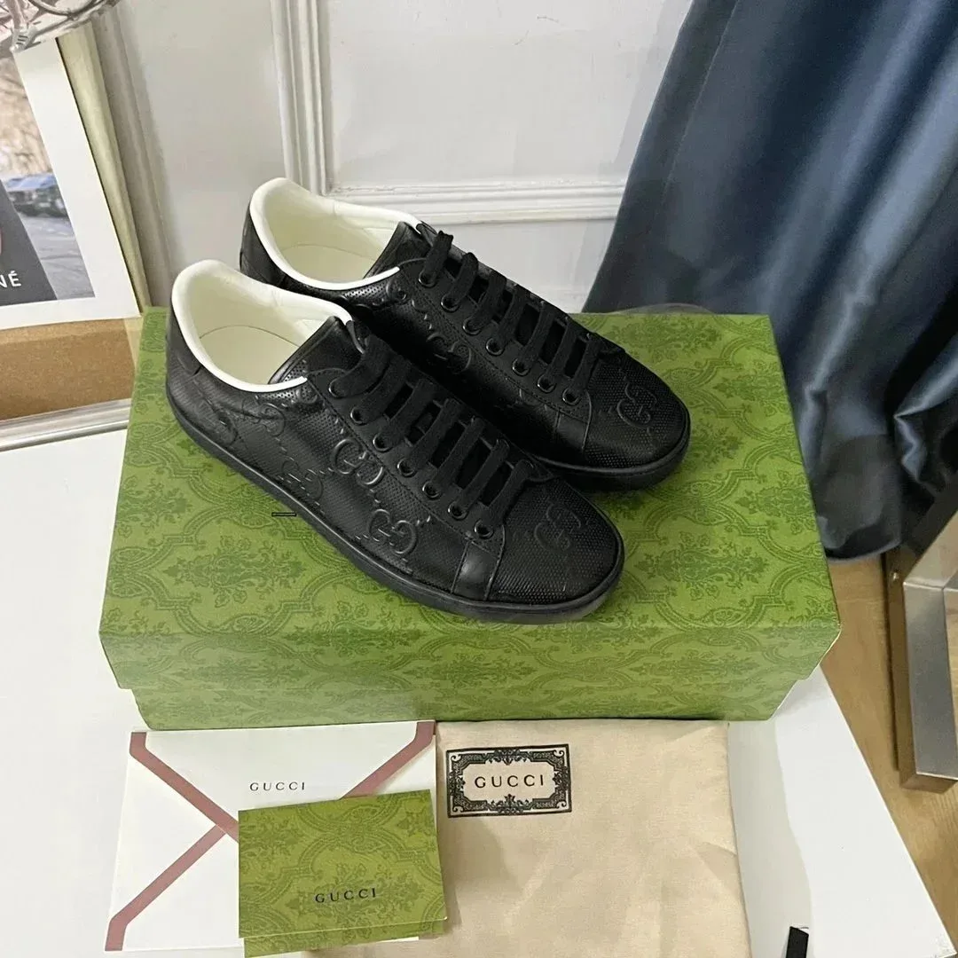 Gucci Gucci Ace Black/White Leather Sneakers Black