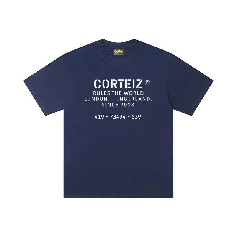 Corteiz Corteiz Rules the World Navy T-Shirt Navy - 1