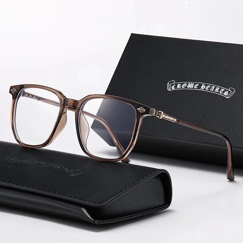 Chrome Hearts Chrome Hearts CH Cross Transparent Tea Optical Frame Brown