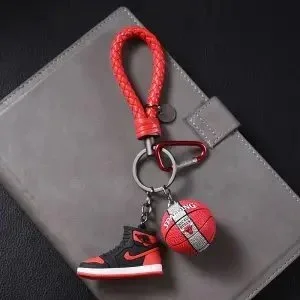 Other Keychain with Basketball and Sneaker Design Red - 1