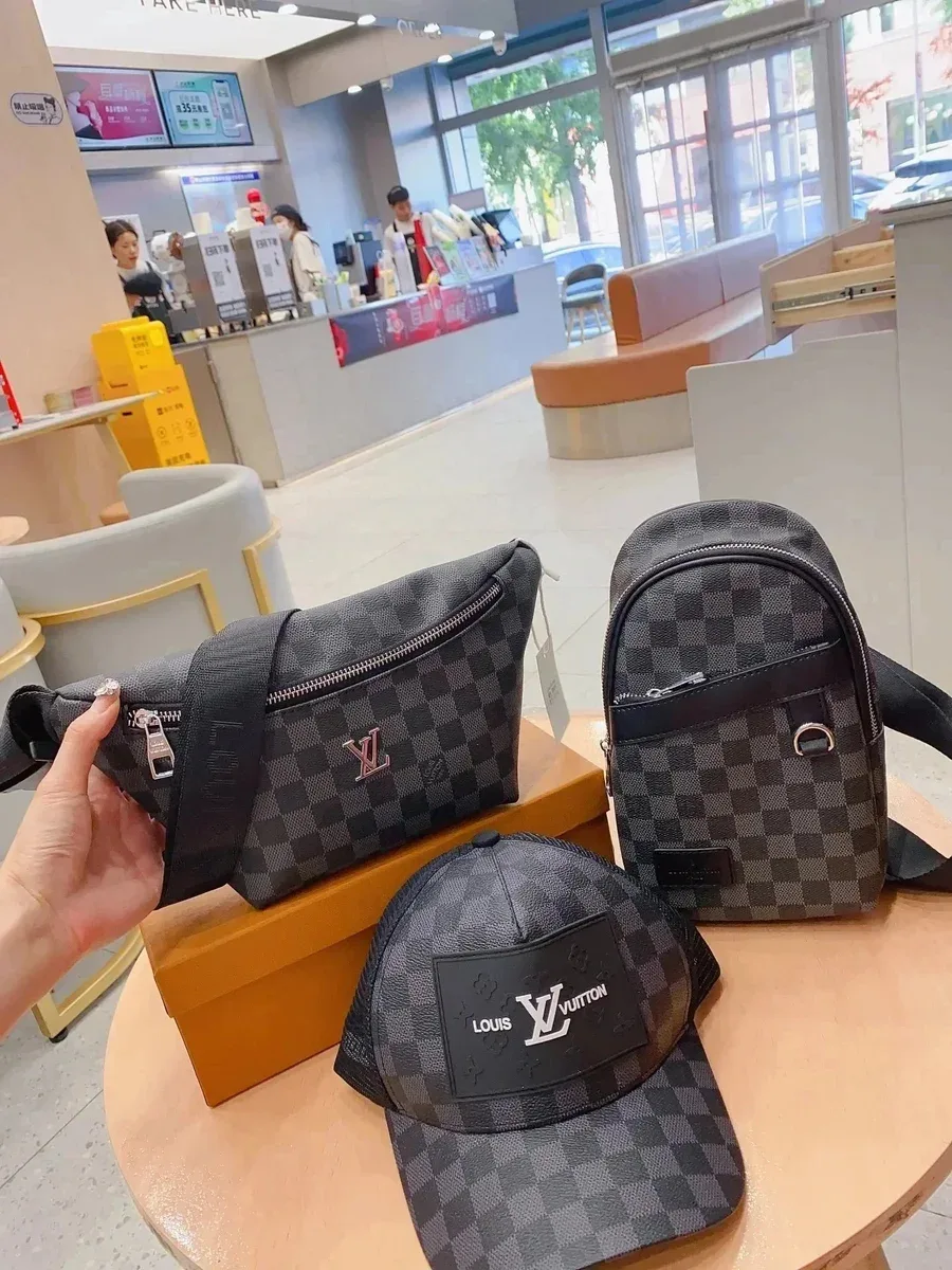 Louis Vuitton Louis Vuitton Damier Canvas Backpack & Cap Set Grey