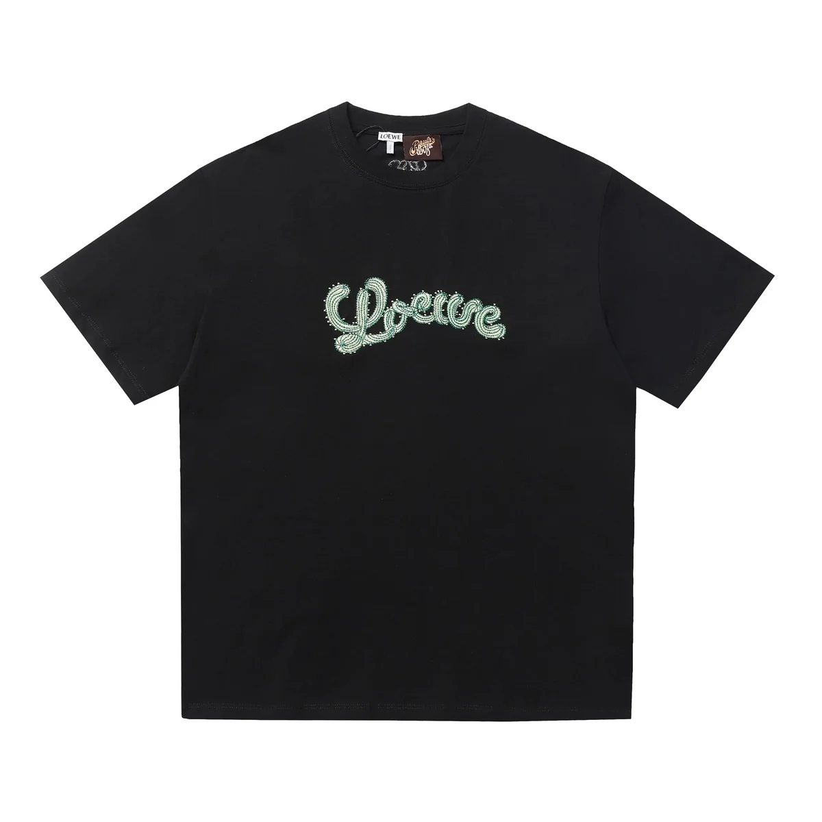 Loewe Loewe Cactus Embroidery Black/Seafoam Green T-Shirt Black