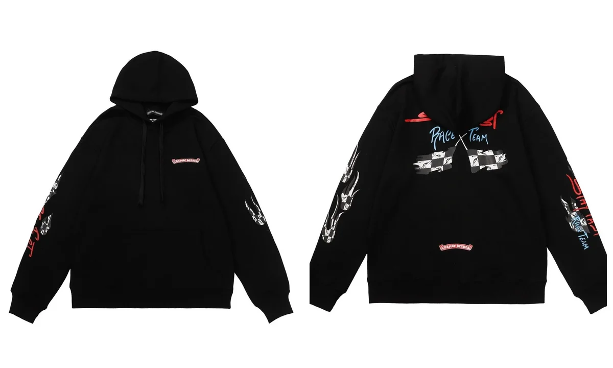 Chrome Hearts Chrome Hearts Race Team Flame Black Hoodie Black