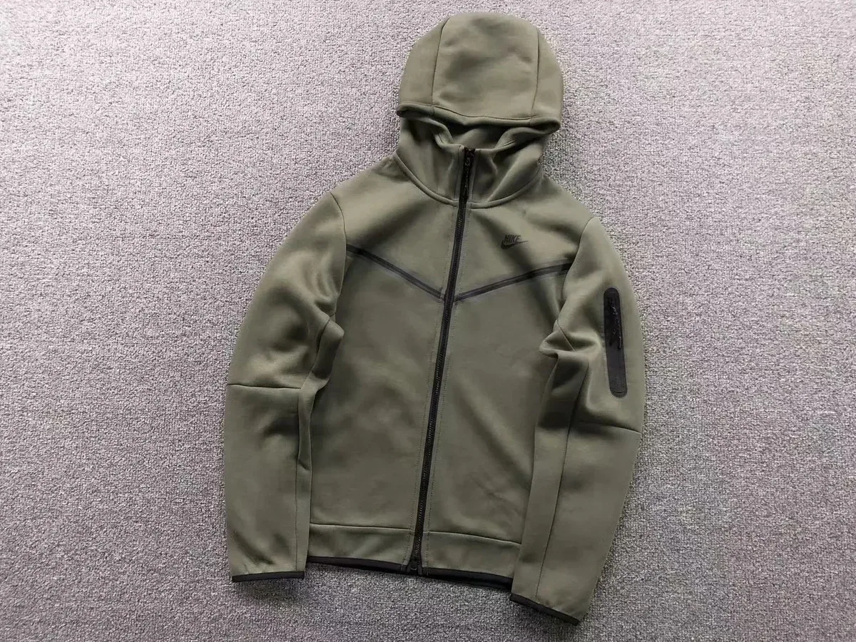 Nike Nike Tech Fleece Olive Green Hoodie Green - 1