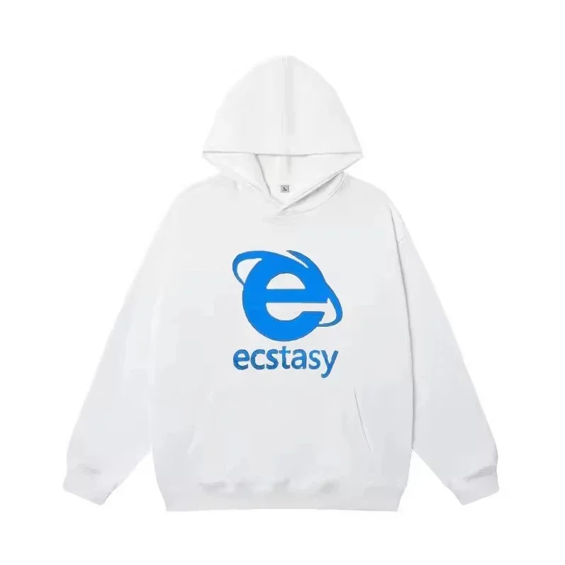 Other Unisex White Ecstasy Hoodie with Blue Logo White - 1