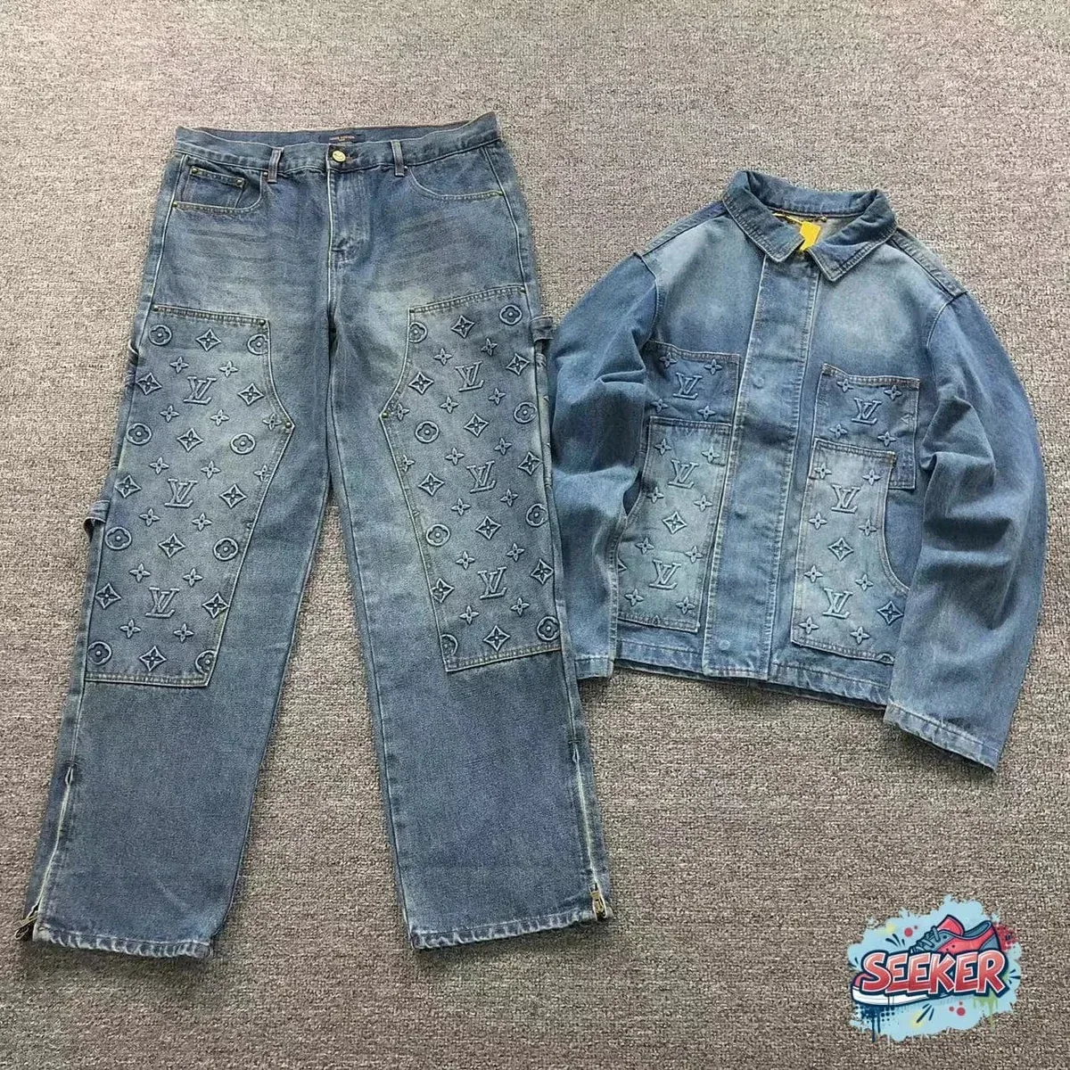 Louis Vuitton Louis Vuitton Monogram Denim Blue Co-ord Set Blue