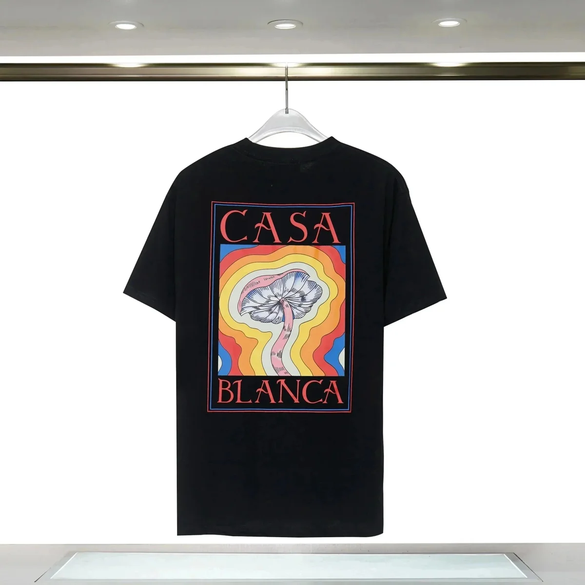 Other Black Casa Blanca Mushroom Print T-Shirt Black - 1