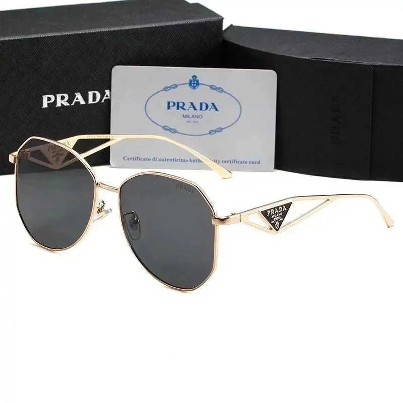 Prada Iconic Triangle Logo Sunglasses Gold/Black