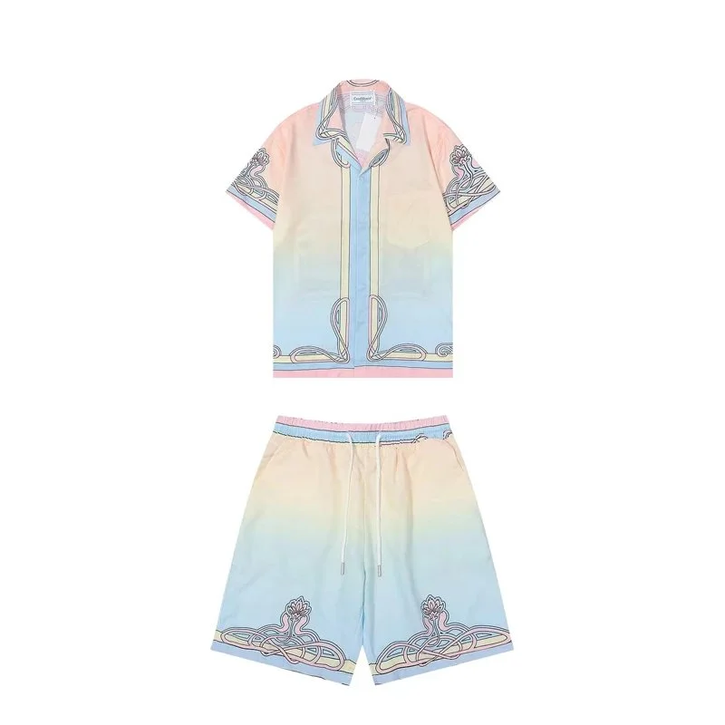 Gucci Gucci Peach Blue Gradient Co-ord Set Multicolor